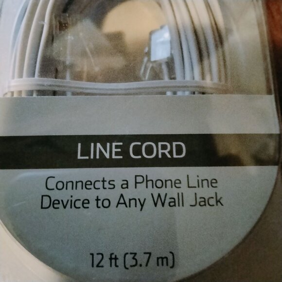 Onn 12 Ft Landline Telephone Line Cord White ONB16TE011 - Picture 3 of 4